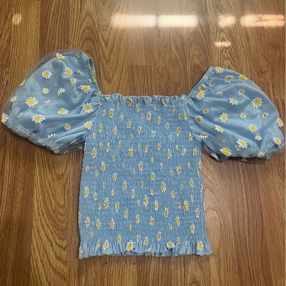 Daisy Off Shoulder Sheer Top